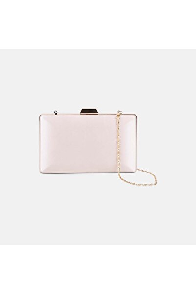 Desa Women's Beige Chain Strap Portfolio Evening Bag