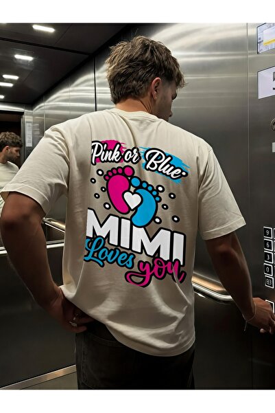 Generic Brand Pink or Blue Baby Feet MIMI Loves You,men's graphic T-shirt,gra...