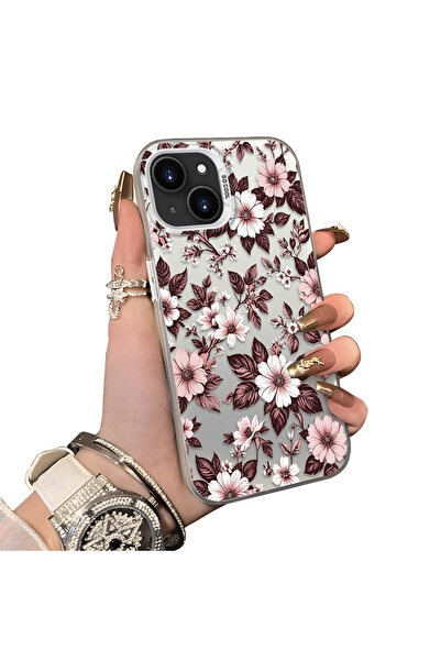 quırkshıeld iPhone 13 Mini Uyumlu Romantik Retro Çiçek Deseni Kılıf, Darbe Ko...