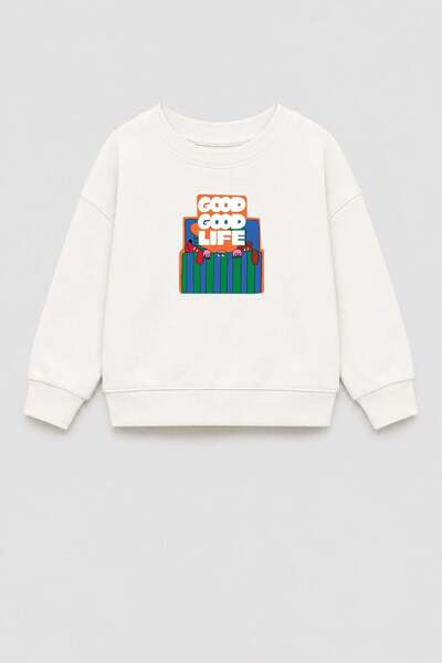 Monila Unisex Kids' 3-Yarn Fabric Cotton Printed Sweatshirt
