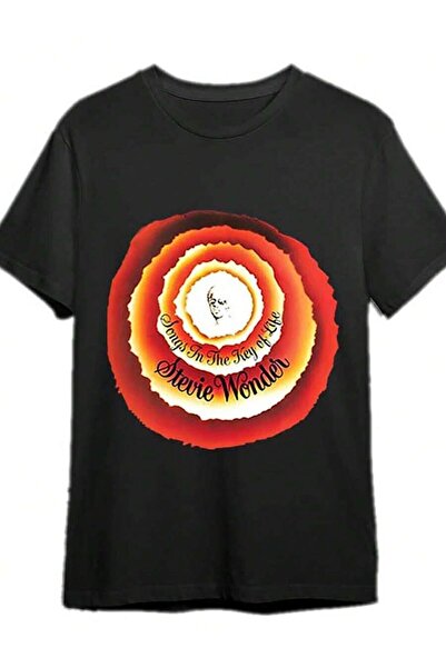 4CR [Printed T-Shirt] Black T-Shirt - Vibrant Concentric Circle Design, Red T...