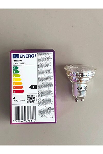 Philips 10 Adet 4W =50W 345 Lumen 3000K Sarı Dimli GU10 Led Spot 15.000 Saat