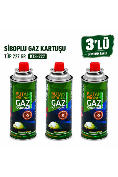 YANARLAR Orcamp KTS-227 Siboplu Gaz Kartuşu 227 Gr 3’lü Paket – Bütan Propan ...