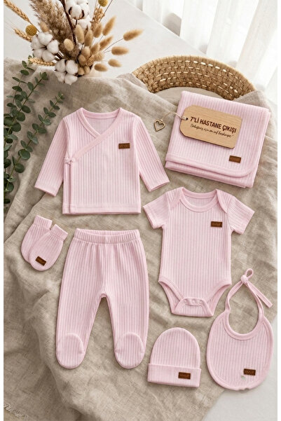 mini nana baby 7 Piece Baby Hospital Discharge Set - Organic Cotton Newborn B...