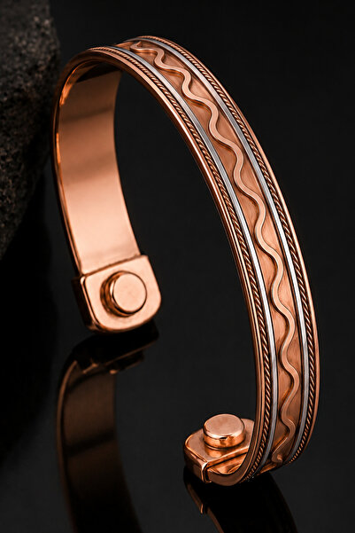 İyyaKee Lunavera – 100% Pure Copper Magnetic Women's Bracelet with Wave Patte...
