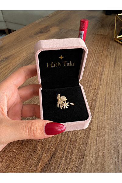 Lilith Takı ✨   Sparkling Butterfly & Floral Detailed Stress Ring – Adjustabl...