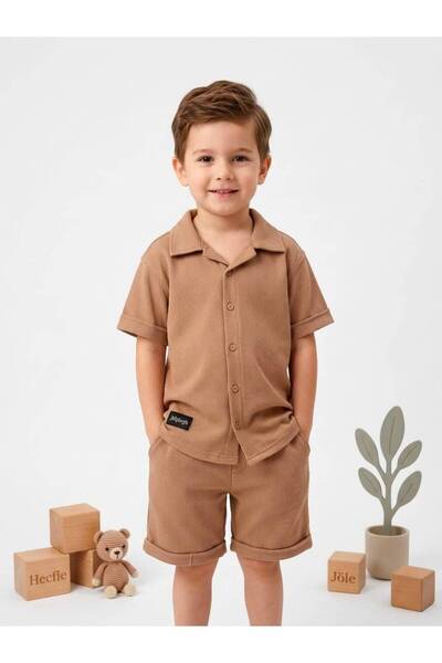 Miniminnakkidswear Set cămașă și pantaloni scurți pentru băieți, 3-12 ani