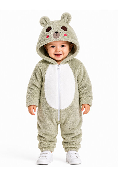 Chicsy Baby Girl Boy Baby Welsoft Plush Jumpsuit Hooded Zippered Winter Baby ...