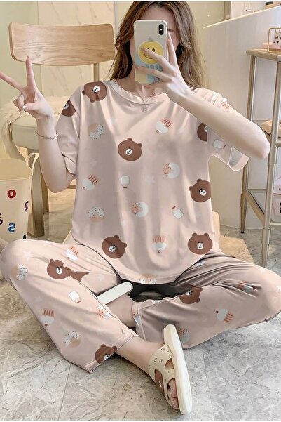 Zaya Homewear Brown Supersoft Short Sleeve Pajama Set