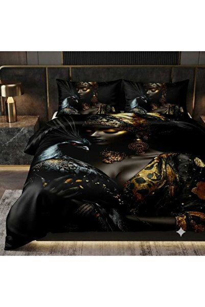 Elmas Dizayn Special Design Brand Double Duvet Cover Set Organic Satin & Cott...