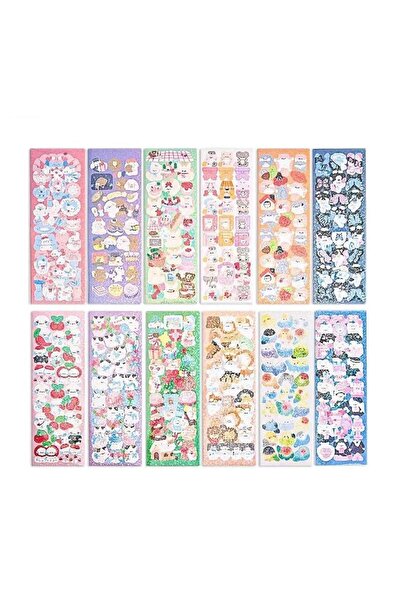 Kayra 5 Adet 12 cm x 4 cm Çıkartma Lazer Sticker Seti Defter Telefon Süsü