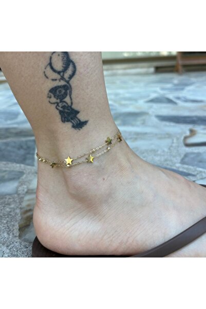 nesdesignn Star Chain Double Row Steel Anklet