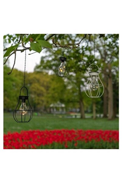 NO BRAND Lampion Solar Suspendabil din Metal Negru