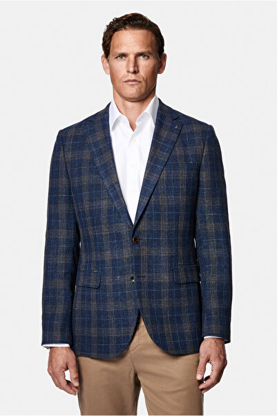 Abdullah Kiğılı 6 Drop Regular Fit Standard Cut Plaid Wool Linen Blend Italia...