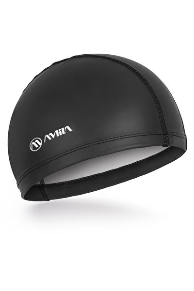 Amila Σκουφάκι Κολύμβησης Fabric Silicone Μαύρο