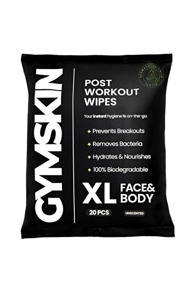 Generic Brand GYMSKIN XL Unscented Post-Workout Wipes for Sensitive Skin, Fac...