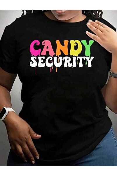 k222 Funny Candy Security Costume Parents Halloween Black Graphic T Shirts Tee