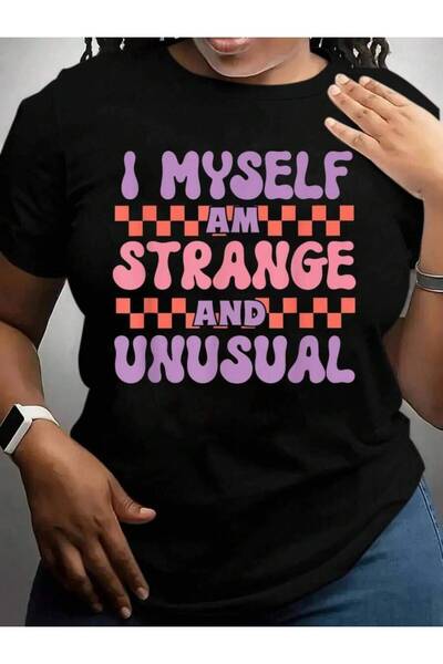k222 تي شيرت I Myself Am Strange And Unusual Halloween ذو رسومات سوداء