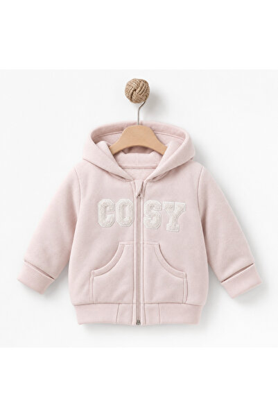 BabyCosy Organic Wear Baby Girl Hooded Zippered Cardigan 47% Cotton Modal Ble...