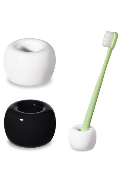Generic Sleek Mini Ceramics Toothbrush Holder Stand for Bathroom Vanity Count...