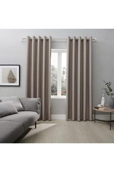 Generic Brand Coastline Textured Veiny Woven Thermal Blackout Eyelet Curtains...