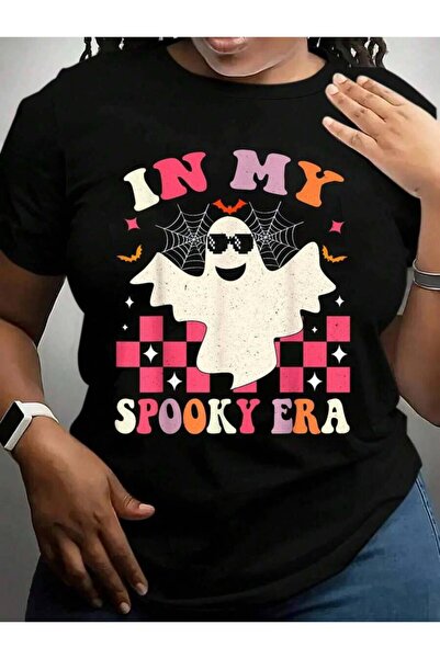 kai22 تي شيرت In My Spooky Era Ghost Groovy Hippie Halloween باللون الأسود