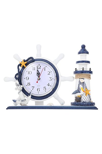 Generic Brand Lighthouse Wooden Nautical Table Clock, Non Ticking Battery Pow...