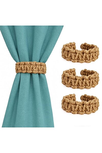 Generic Brand AMERTEER 3 Pack Jute Curtain Tiebacks Braided For Drapes - Rust...