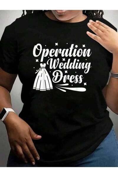 9JY تي شيرت أسود مطبوع عليه عبارة Operation Wedding Dress Cruise Vacation Trip