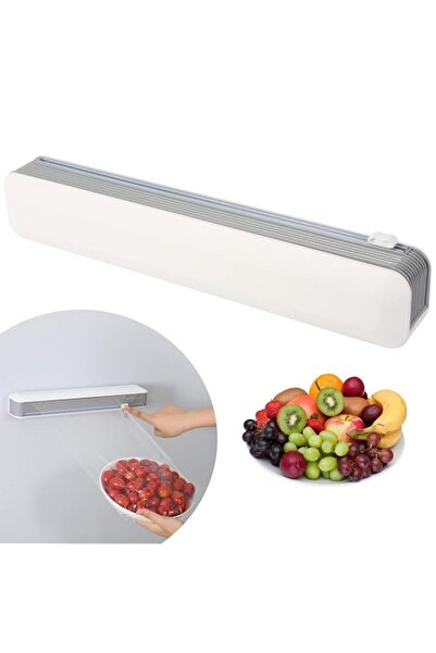 Generic TERRIFI Magnetic Refillable Plastic Wrap Dispenser with Cutter, Tin A...