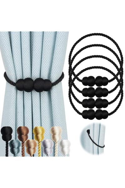 Generic Magnetic Curtain Tiebacks 4 Pack Rope Decorative Curtain Tie Backs El...