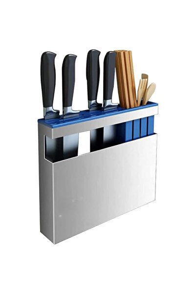 Generic THE WHITE SHOP Wall Mounted Kitchen Knife Storage Block, Stainless St...