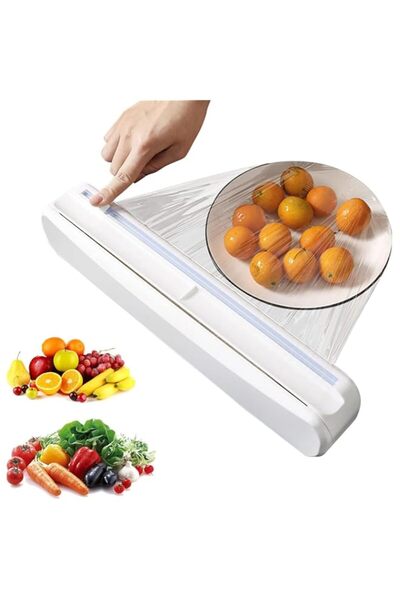 Generic YelaJoy Plastic Wrap Dispenser with Slide Cutter – Reusable Cling Fil...