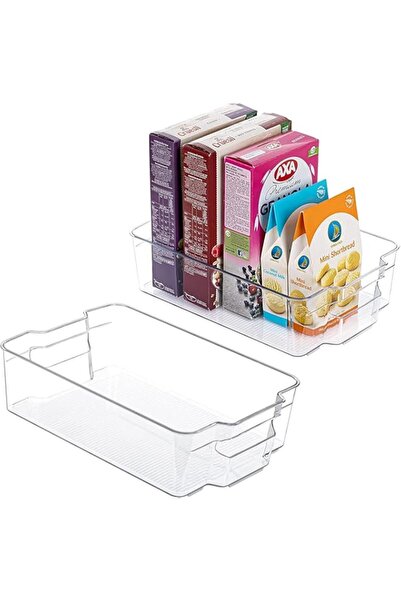 Generic SKY-TOUCH 2 Pack Clear Stackable Storage Bins, Organizer Boxes with H...