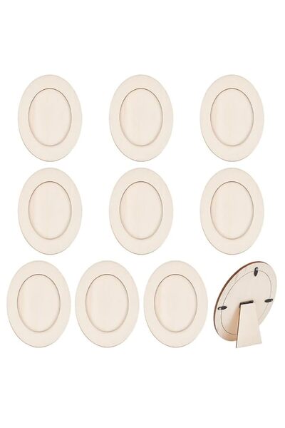 Generic Brand Wood Oval Tabletop Picture Frames 4.5x3 Inch ¨C DIY Paintable P...