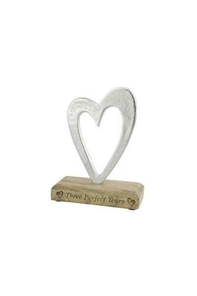 Generic Brand Three Perfect Years 3rd Anniversary Rustic Metal Heart Decorati...