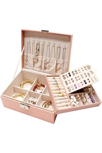 Generic Brand ANTOLE Jewelry Box for Women Girls,2 Layer Jewelry Organizer wi...