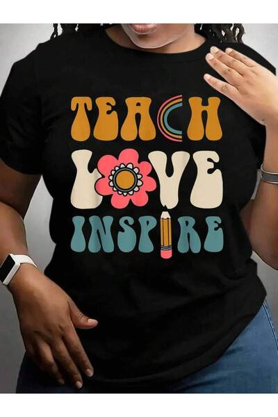 9JY Retro Groovy Teacher Inspirational Happy Back To School Black Graphic T S...