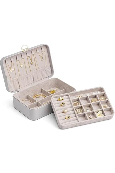 Generic Brand Vlando Jewelry Travel Box 2 Layer Travel Jewelry Case PU Leathe...