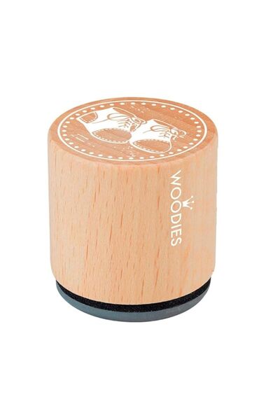 Generic COLOP Baby Shoe “Woodies” stamps (for crafts/wood-mounted style),Roun...