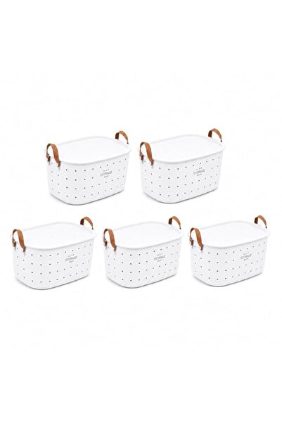 Generic Storage Boxes 30*23.5*16.5 cm [5-Pack] - Modern Minimalist Plastic St...