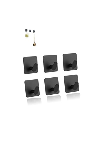 Generic Stainless Steel Adhesive Wall Hooks - 304, Black Heavy Duty Towel & C...