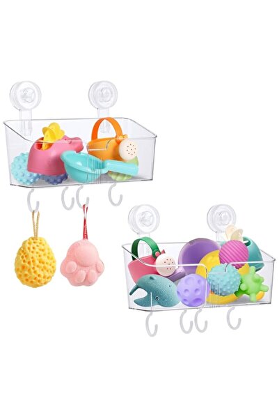 Generic Excefore Large Clear Bath Toy Storage Organizer with Strong Suction C...