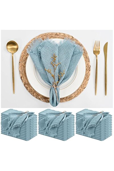 Generic NALACAL 10 Pcs Napkins Cotton Linen Napkins, 43 * 43cm Wrinkled Dinne...
