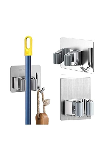 Generic ZALCOON 2 PCS Mop Broom Holder Wall Mount - Mop Holder Self Adhesive ...