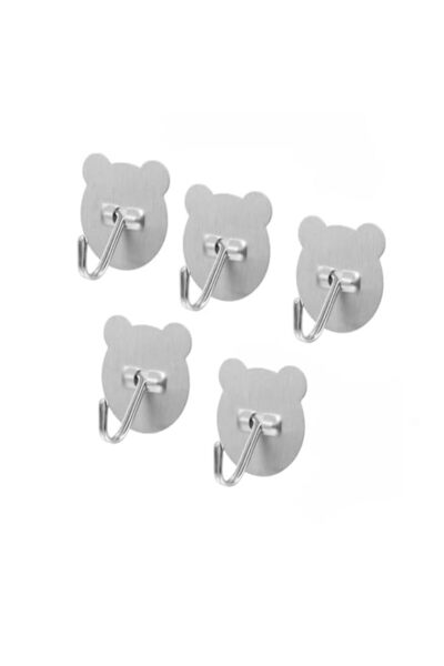 Generic Sixteen3 Bear-Shaped Self-Adhesive Wall Hooks, Extra Strong Metal, Si...
