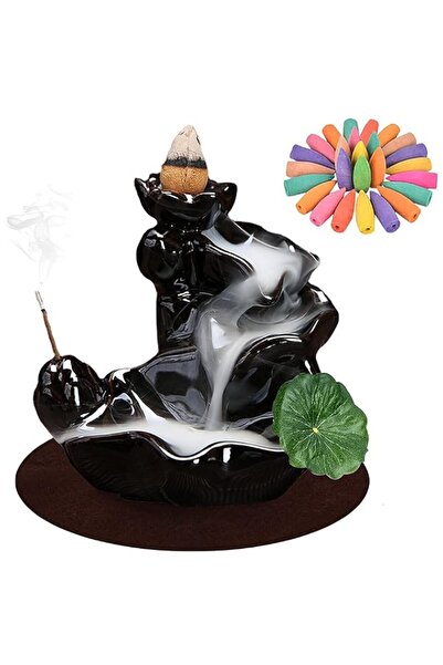 Generic Funito Waterfall Incense Holder Backflow Cone Ceramic Burner Handcraf...
