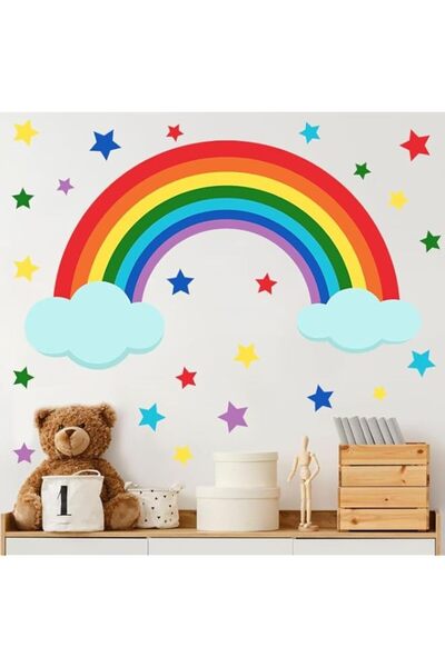 Generic Brand ARS® Rainbow Cloud Stars Wall Decals 4 Sheets Cute Colorful DIY...