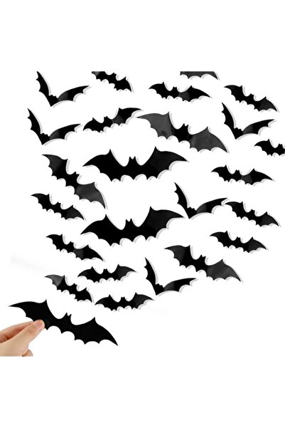 Generic Brand Zuooiec 120 Pcs Halloween Bats Decorations: 3D PVC Wall Decals,...