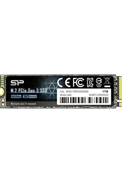 Silicon Power P34A60 SSD 1TB M.2 Τύπου με σύνδεση PCI Express 3.0 SP001TBP34A...